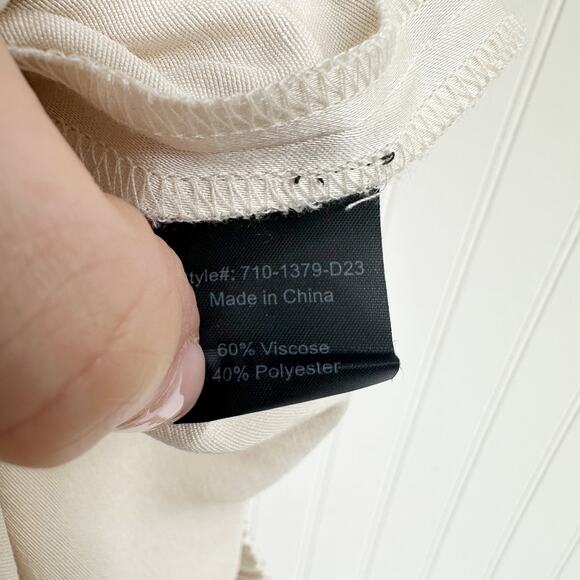 Jenni Kayne Ivory Demi Wide Leg Pants Relaxed Fit Silky Rayon Trousers Large - Picture 6 of 11